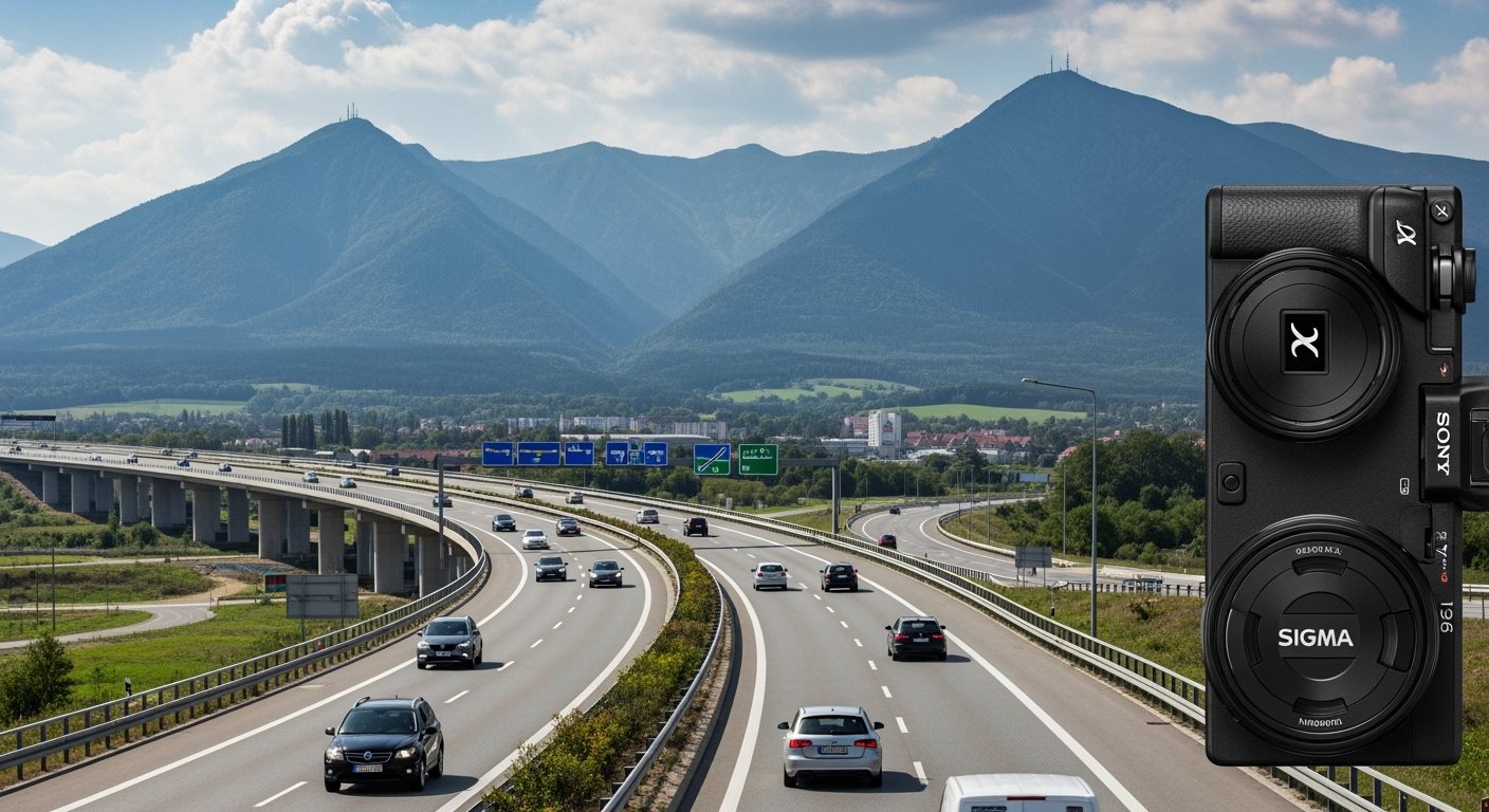 Słowacka autostrada z samochodami