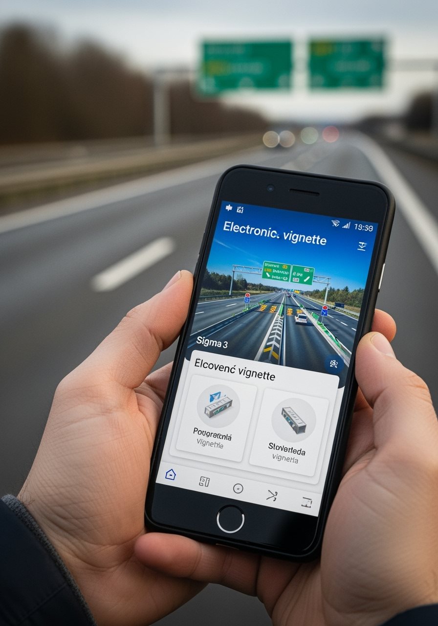 System elektronicznych winiet na Słowację wyświetlany na ekranie smartfona