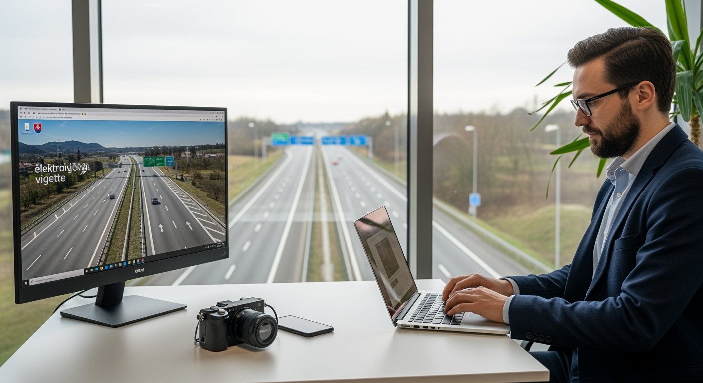 Zakup e-winiety online na laptopie